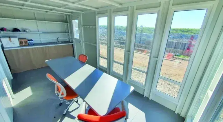 Bright, modern workspace with windows