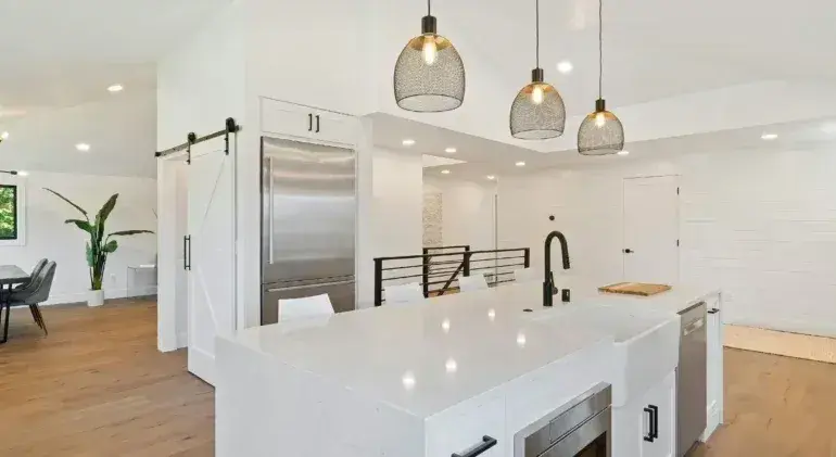 Modern kitchen with sleek design.