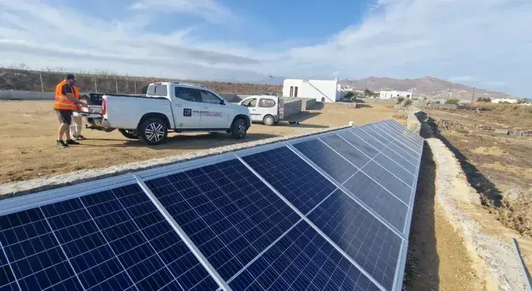Our team crew on a sustainability project installation