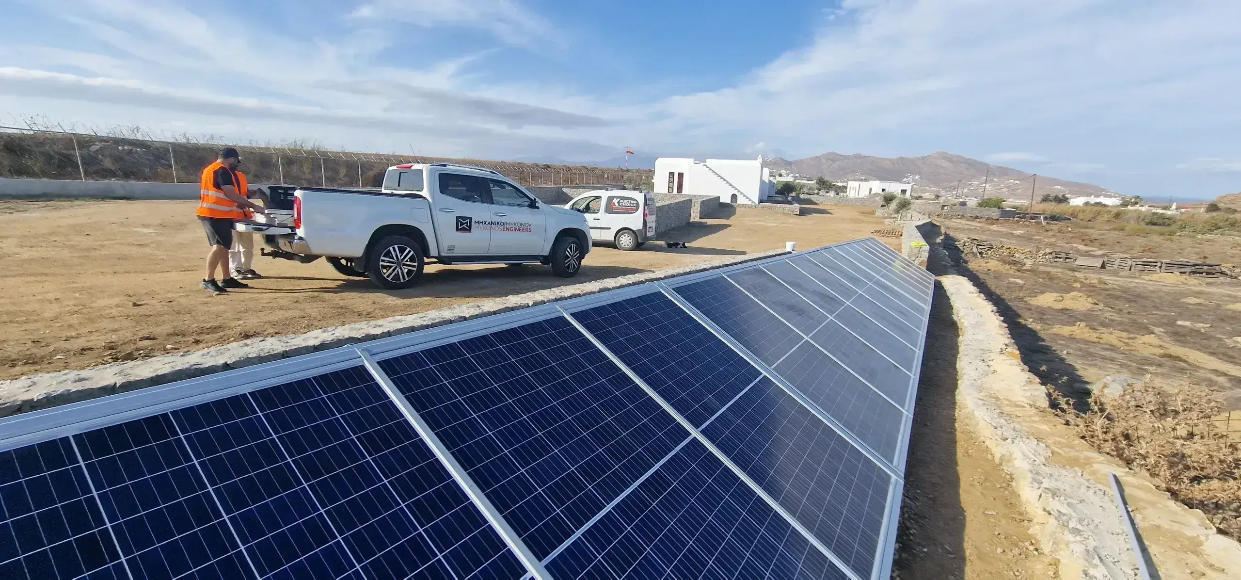 Our team crew on a sustainability project installation