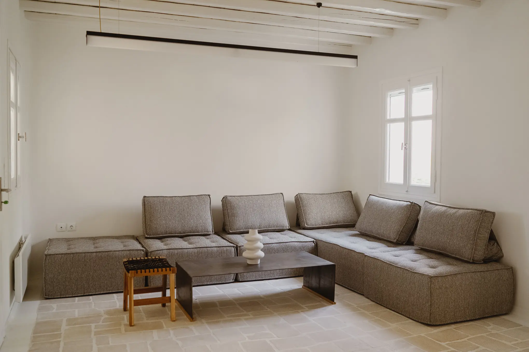 living room project interior house in korfos mykonos