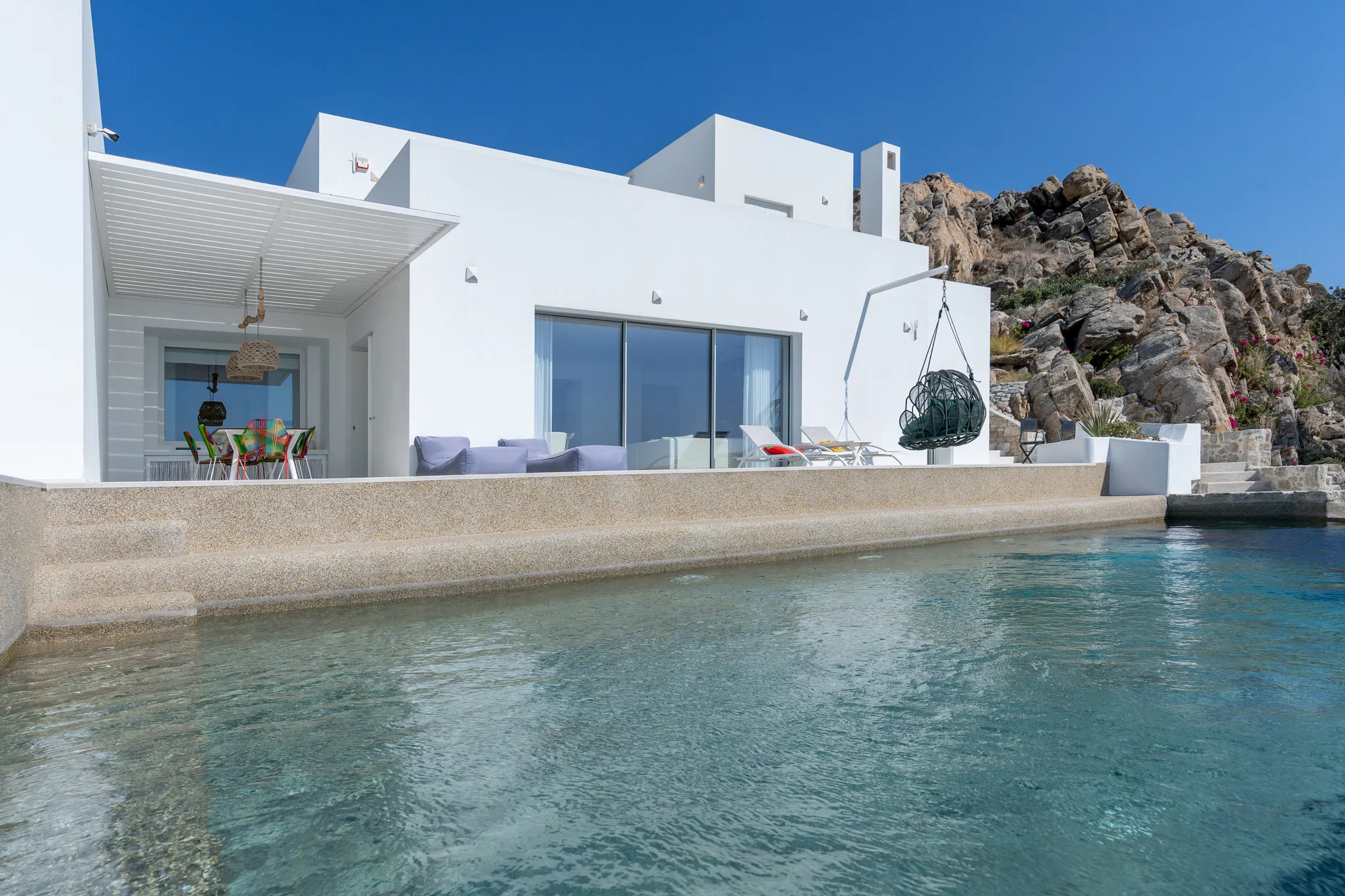 swimming pool of property in mykonos